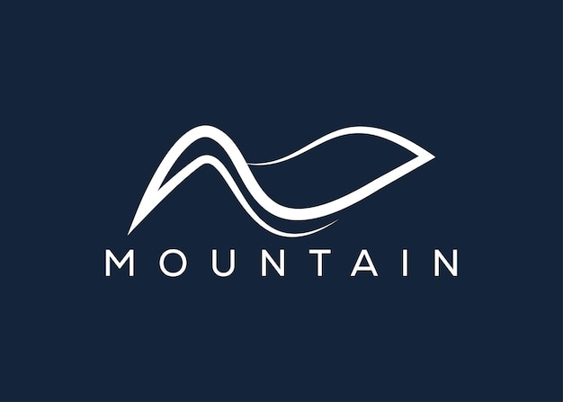 Plantilla vectorial de diseño de logotipo de montaña mínima Logotipo de vector de colina