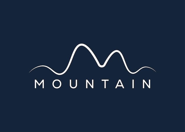 Plantilla vectorial de diseño de logotipo de montaña mínima Logotipo de vector de colina