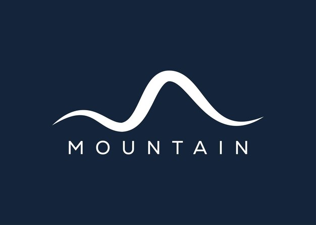 Plantilla vectorial de diseño de logotipo de montaña mínima Logotipo de vector de colina