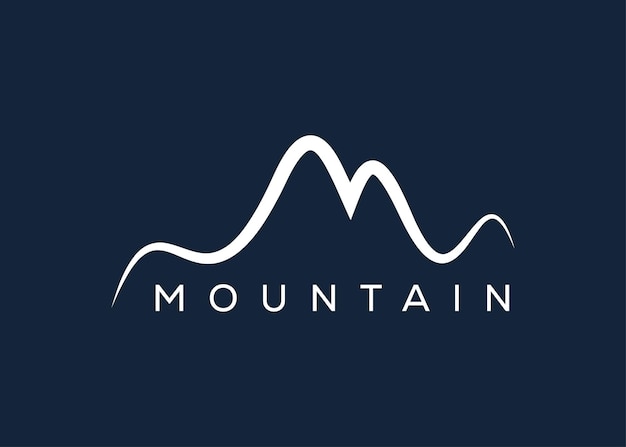 Plantilla vectorial de diseño de logotipo de montaña mínima Logotipo de vector de colina