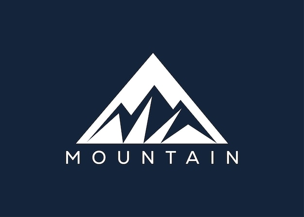 Plantilla vectorial de diseño de logotipo de montaña mínima Logotipo de vector de colina