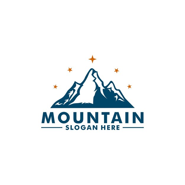 Plantilla vectorial de diseño de logotipo de montaña
