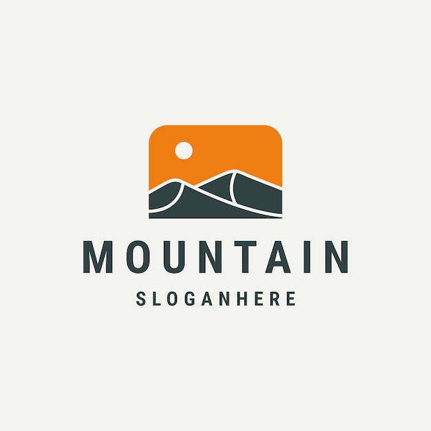 plantilla vectorial de diseño de logotipo de montaña