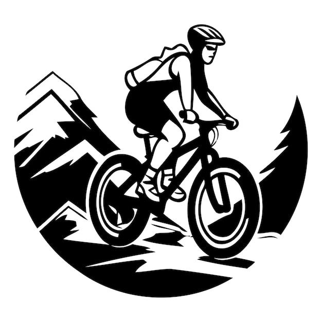 Vector plantilla vectorial de diseño del logotipo del motociclista de montaña diseño del logotipio del motociclismo de montaña