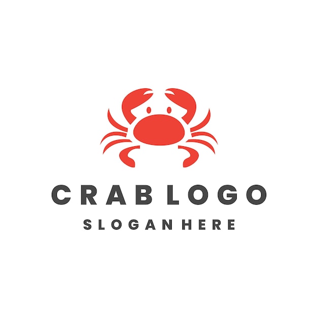 plantilla vectorial de diseño de logotipo de negocio de cangrejo