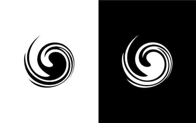 plantilla vectorial de diseño de logotipo de ola oceánica abstracta