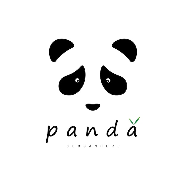 plantilla vectorial de diseño del logotipo del oso panda