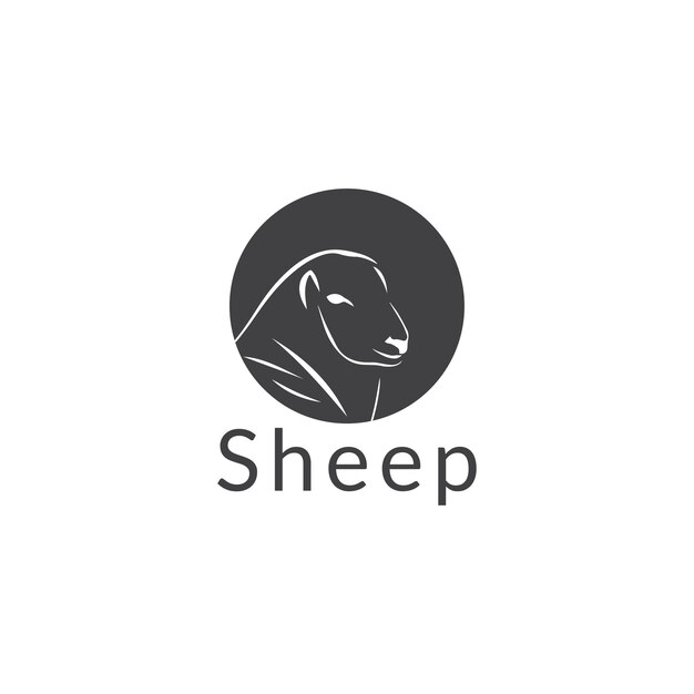 plantilla vectorial de diseño de logotipo de oveja