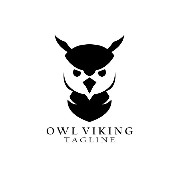 plantilla vectorial de diseño del logotipo de Owl viking