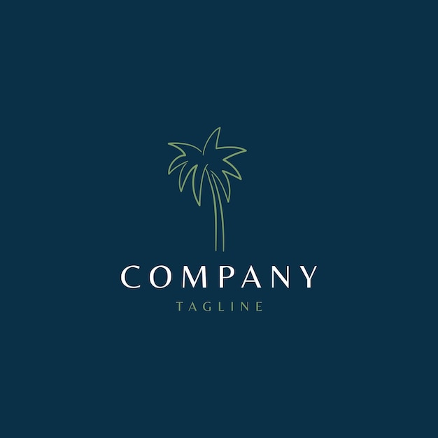 Plantilla vectorial de diseño de logotipo de palmera