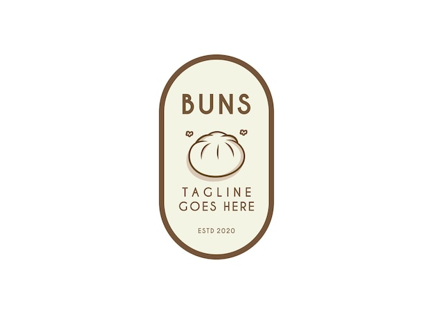 plantilla vectorial de diseño de logotipo de panes al vapor panes al vapore chinos