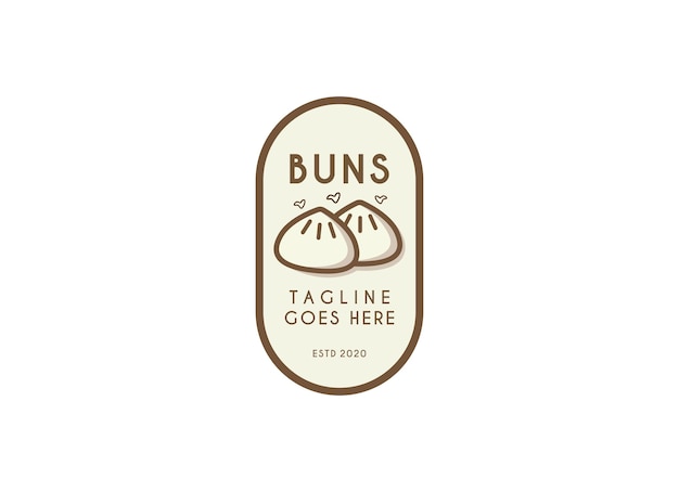 plantilla vectorial de diseño de logotipo de panes al vapor panes al vapore chinos