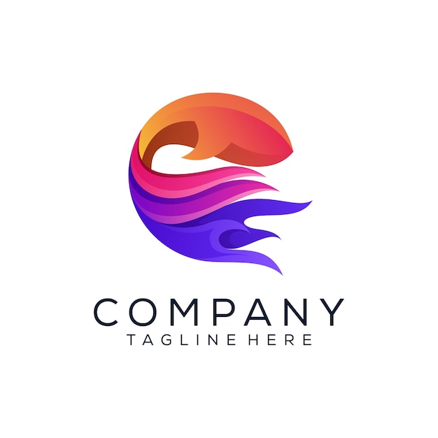 Plantilla vectorial de diseño de logotipo de peces Betta