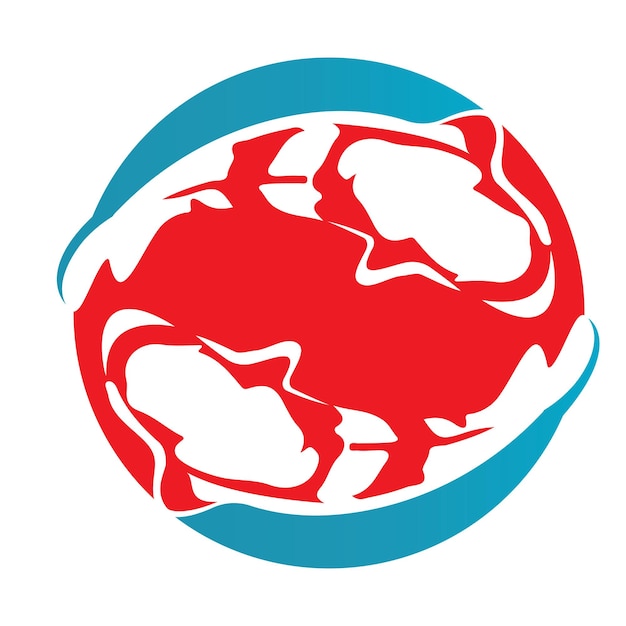 Plantilla vectorial de diseño de logotipo de peces koi