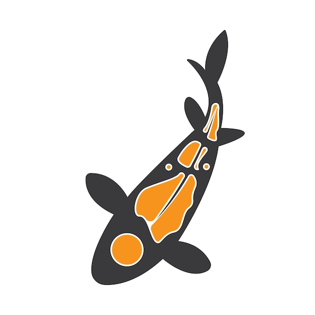 Plantilla vectorial de diseño de logotipo de peces koi