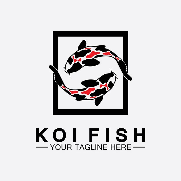 Vector plantilla vectorial de diseño de logotipo de peces koi