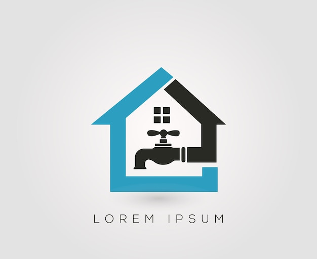 plantilla vectorial de diseño de logotipo de plomería para el hogar