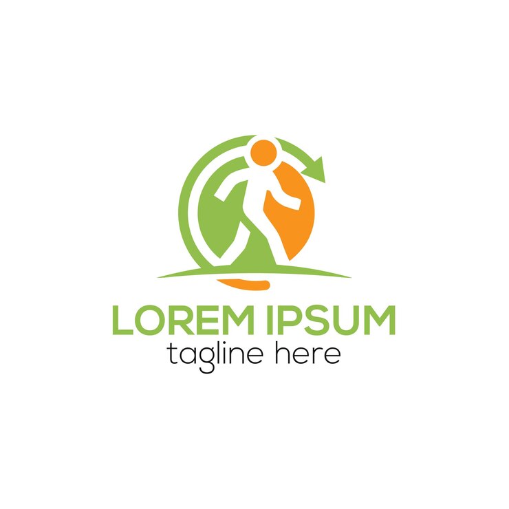Vector plantilla vectorial de diseño de logotipo de reloj para caminar con discapacidad para personas discapacitadas