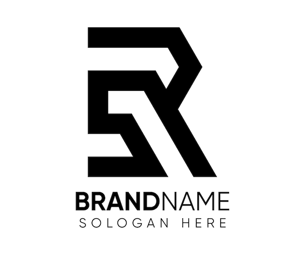 Plantilla vectorial de diseño de logotipo RS