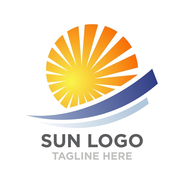 plantilla vectorial de diseño del logotipo del sol