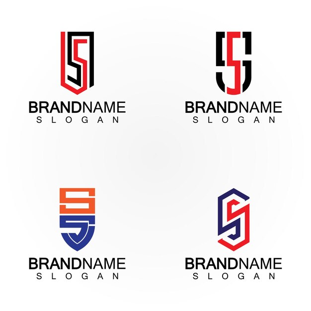 Vector plantilla vectorial de diseño de logotipo ss de letras iniciales