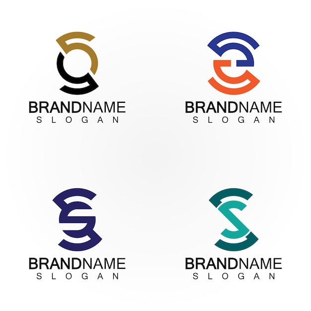 Plantilla vectorial de diseño de logotipo SS de letras iniciales