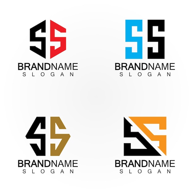 Plantilla vectorial de diseño de logotipo SS de letras iniciales