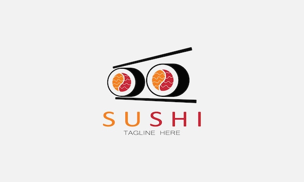 plantilla vectorial de diseño de logotipo de sushi