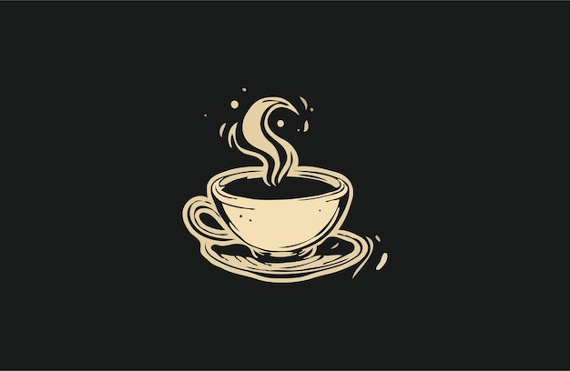 plantilla vectorial de diseño de logotipo de taza de café