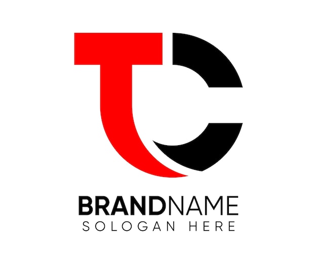 Plantilla vectorial de diseño de logotipo TC