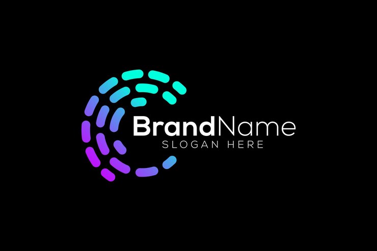 Vector plantilla vectorial de diseño de logotipo de tecnología de círculos coloridos