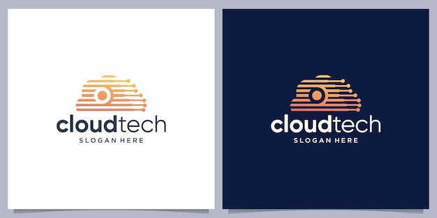 plantilla vectorial de diseño de logotipo de tecnología en la nube inspiración para el diseño de logotipio de tecnología digital en la nube