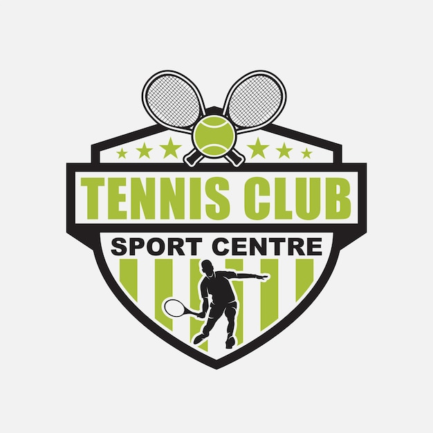 Plantilla vectorial de diseño de logotipo de tenis