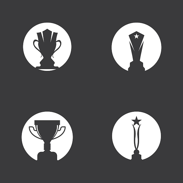 Plantilla vectorial de diseño de logotipo de trofeo simple