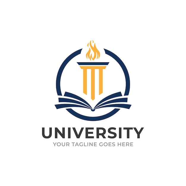 Plantilla vectorial de diseño de logotipo universitario.