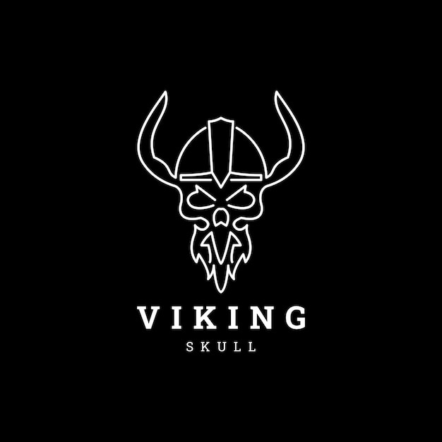 Plantilla vectorial de diseño de logotipo vikingo