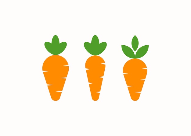 plantilla vectorial de diseño de logotipo de zanahoria minimalista