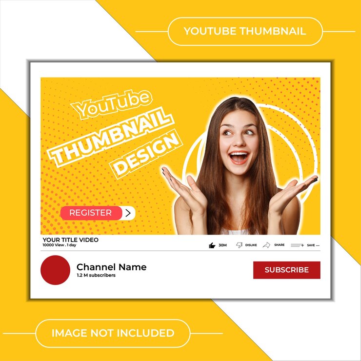 Vector plantilla vectorial de diseño de miniaturas de youtube con fondo de color amarillo