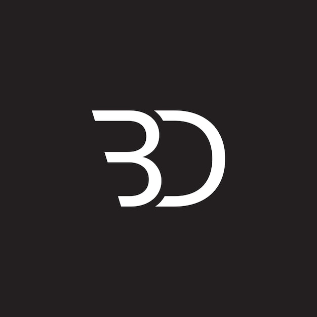 Plantilla vectorial de diseño de monograma de las letras del logotipo BD