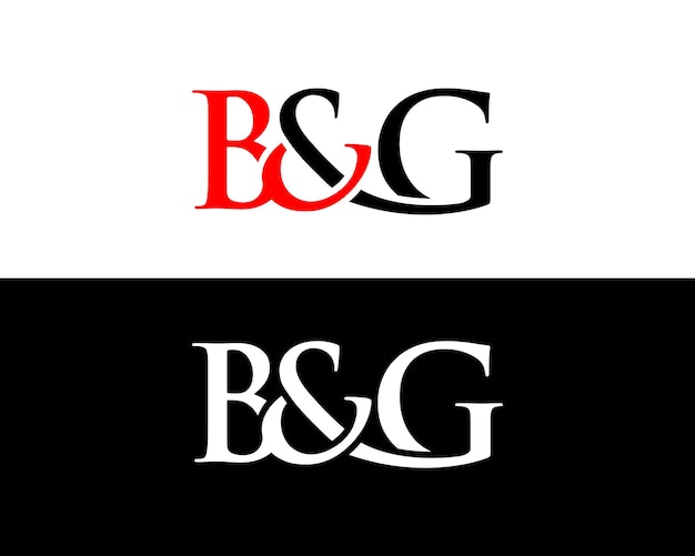 Plantilla vectorial de diseño de monograma de logotipo abstracto de letra inicial B y G