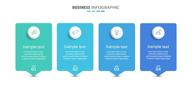 plantilla vectorial de diseño de negocio infográfico con 4 opciones de pasos o procesos