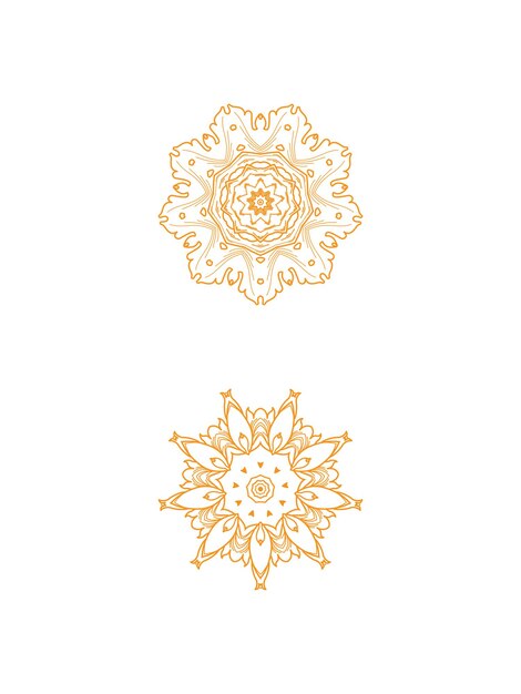 La plantilla vectorial de diseño de patrones de flores de Mandala039 aislada en el fondo
