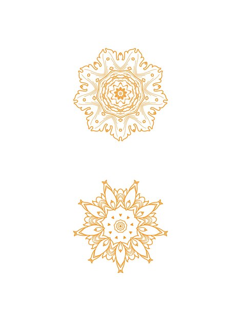 La plantilla vectorial de diseño de patrones de flores de Mandala039 aislada en el fondo