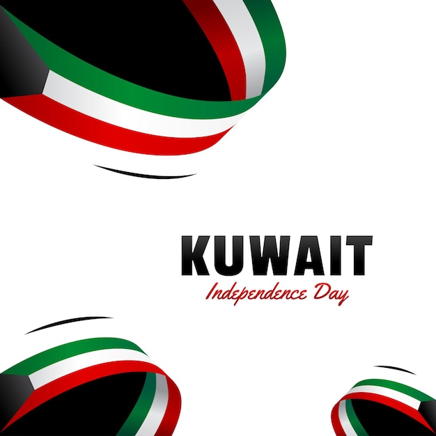 Vector plantilla vectorial de diseño realista del día de la independencia de kuwait