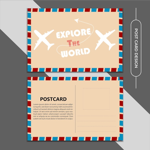 plantilla vectorial de diseño de tarjetas de viaje plantilla única y creativa