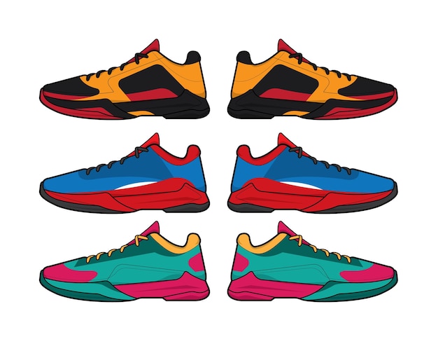 plantilla vectorial de diseño de zapatos de baloncesto deportivo