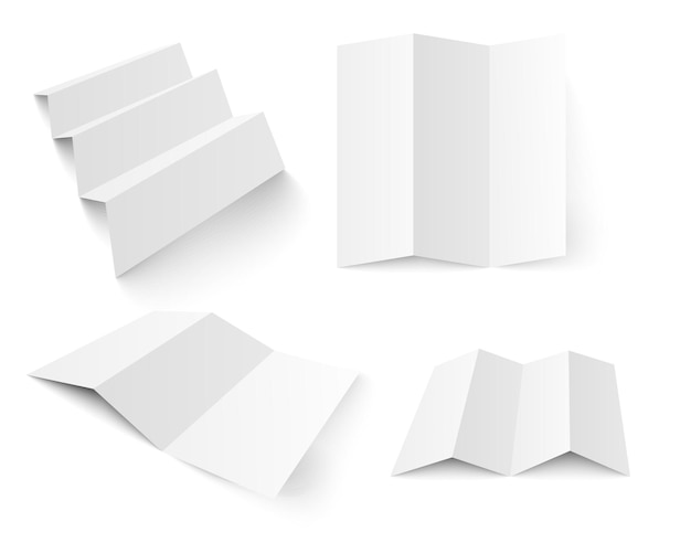 plantilla vectorial de folleto blanco en blanco
