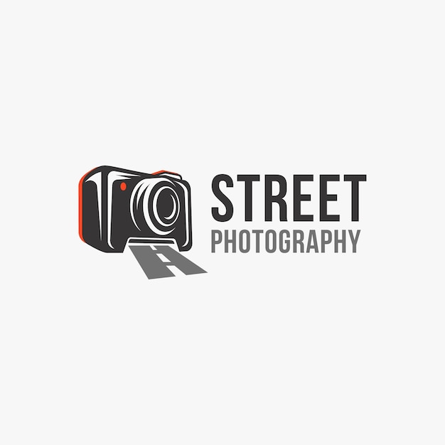 plantilla vectorial de icono de fotografía urbana en fondo blanco