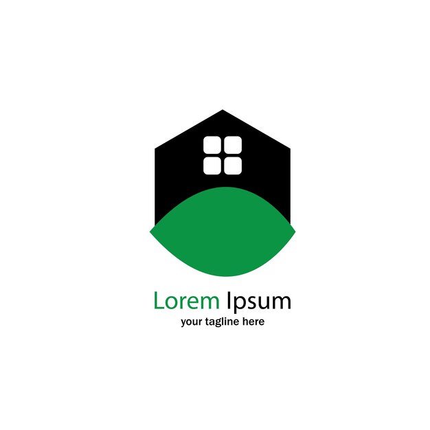 plantilla vectorial del icono del logotipo de la casa verde