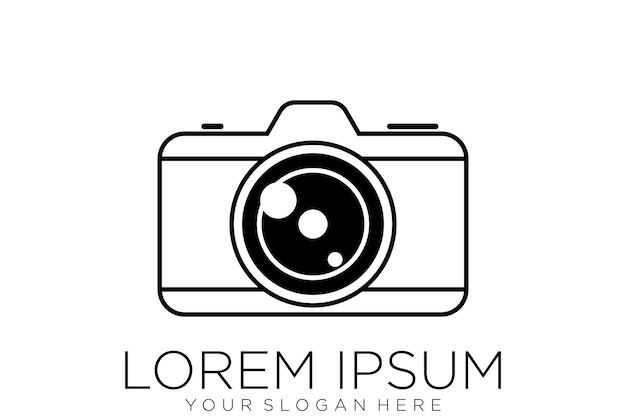 plantilla vectorial del icono del logotipo de fotografía de cámara
